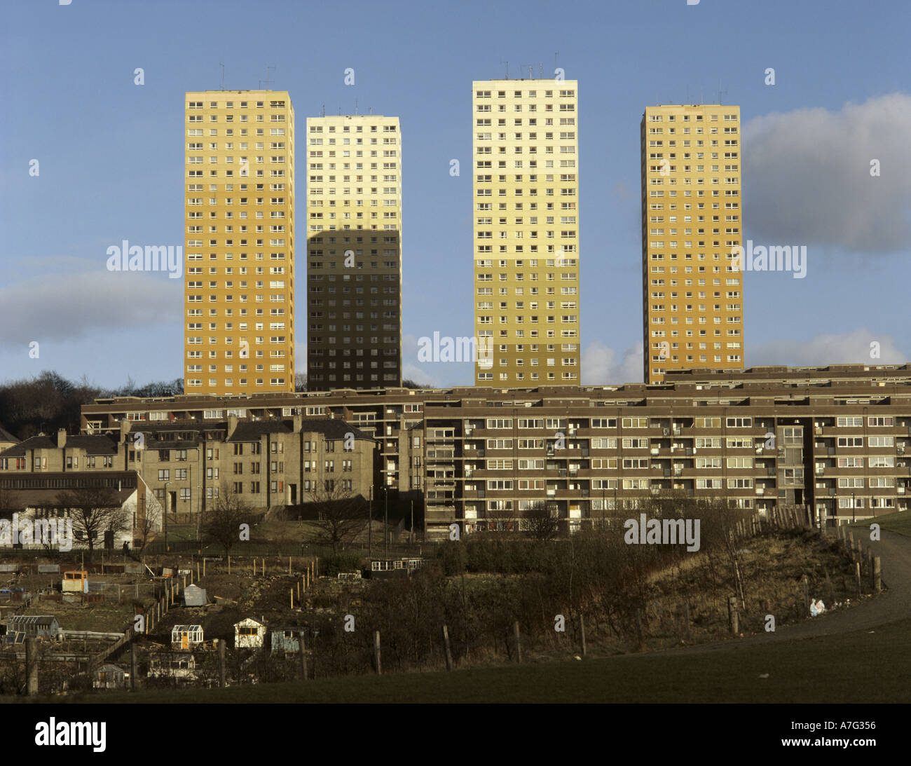 High Rise Flats Springburn Glasgow Scotland Stock Photo 2179925 Alamy