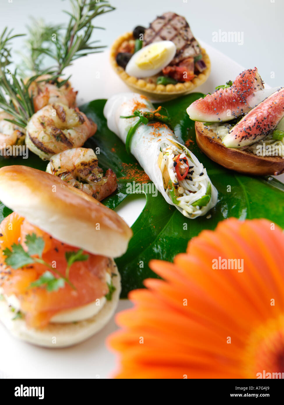Assorted Canapes finger food Stock Photo Alamy