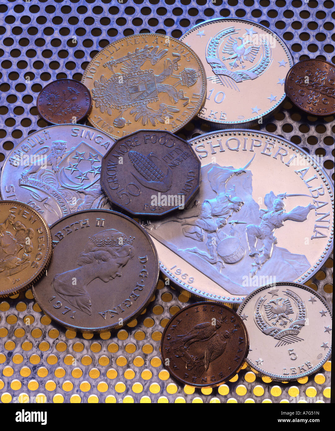 Muenzen aus verschiedenen Laendern coins from different countries Stock Photo