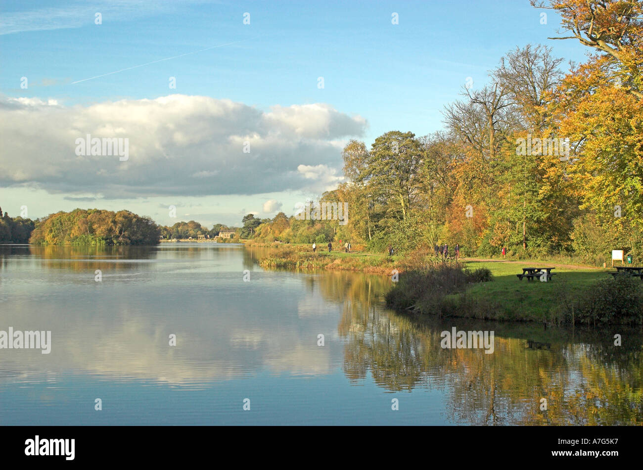 Trentham Gardens lake, StokeOnTrent, staffordshire Stock Photo