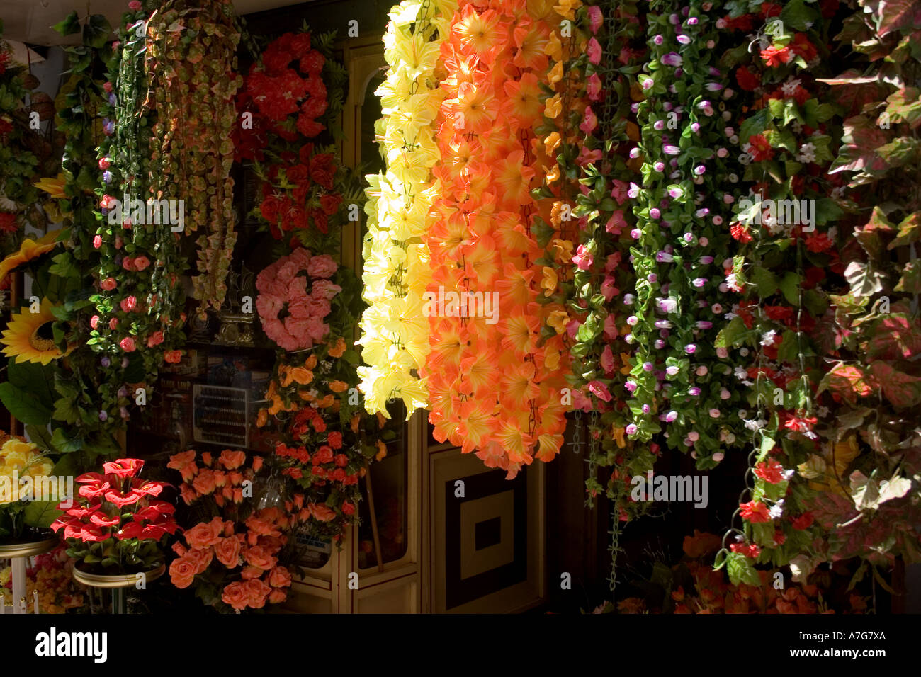 Trivandrum Thiruvananthapuram Kerala India Dried flowers shop display