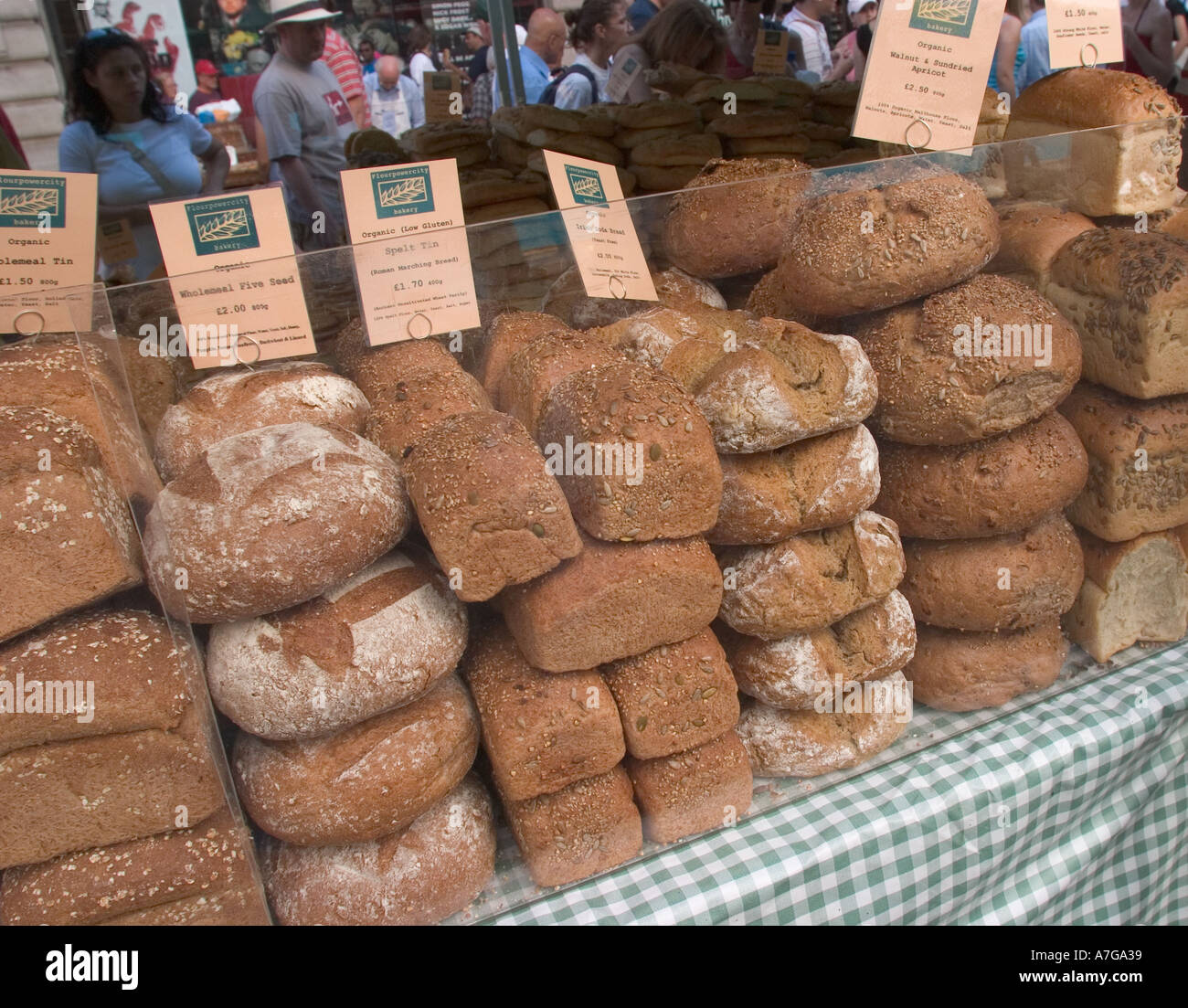 Regent Street International Festival with funfair and without traffic rustic bread for sale Stock Photo