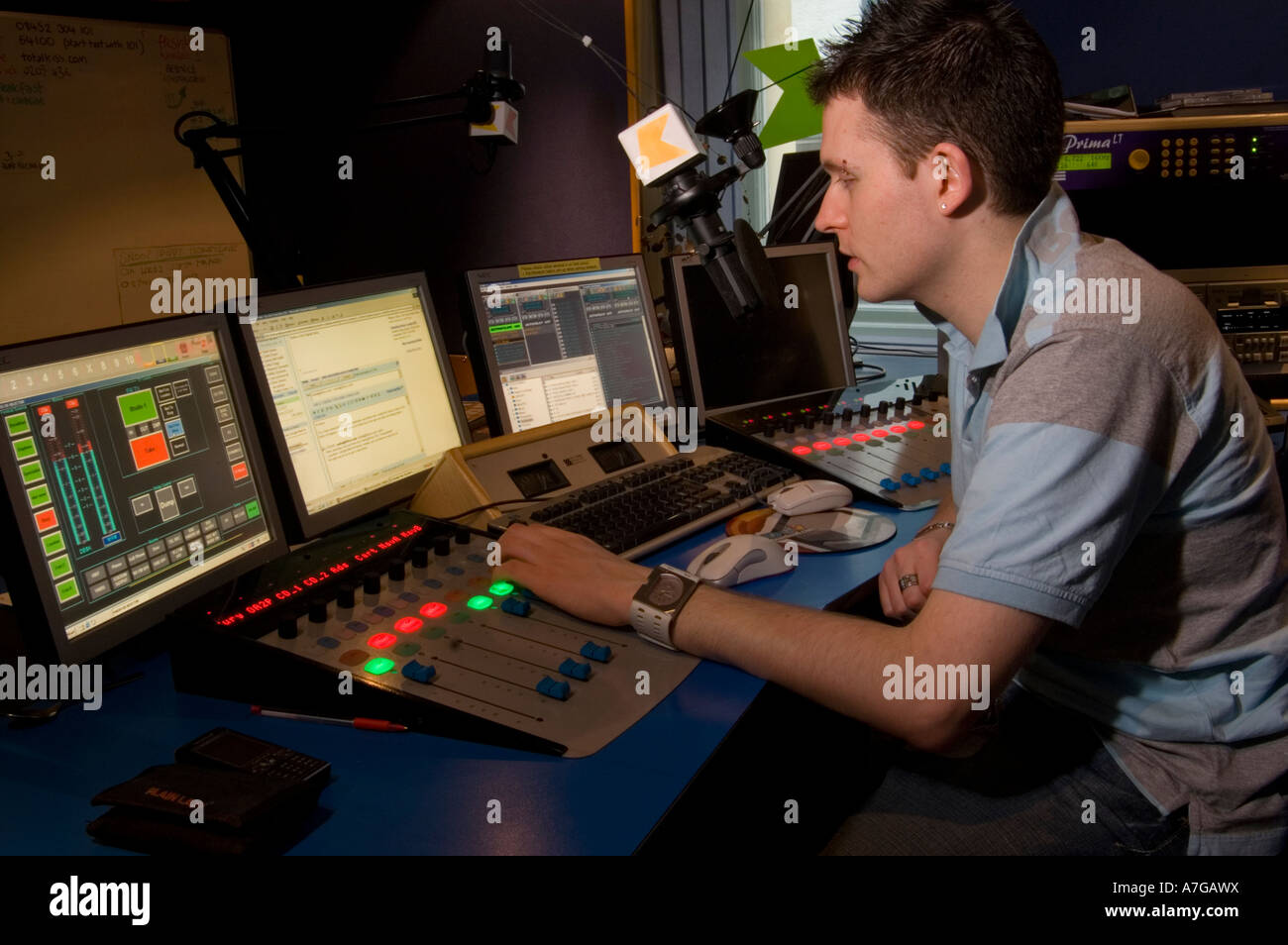 DJ Ant Nichols in his Kiss FM studio Stock Photo - Alamy