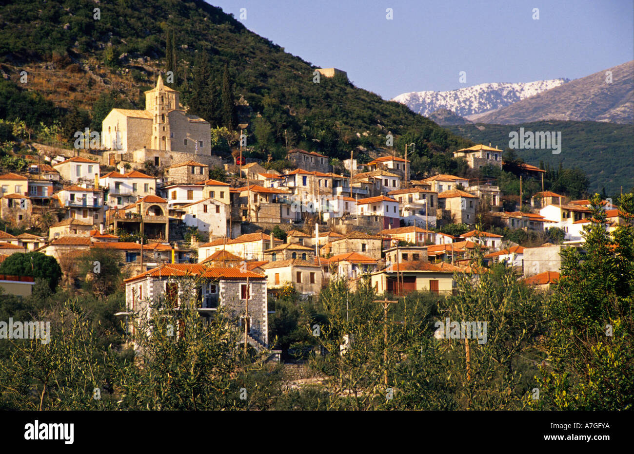 Prosilio greece village mani hi-res stock photography and images - Alamy