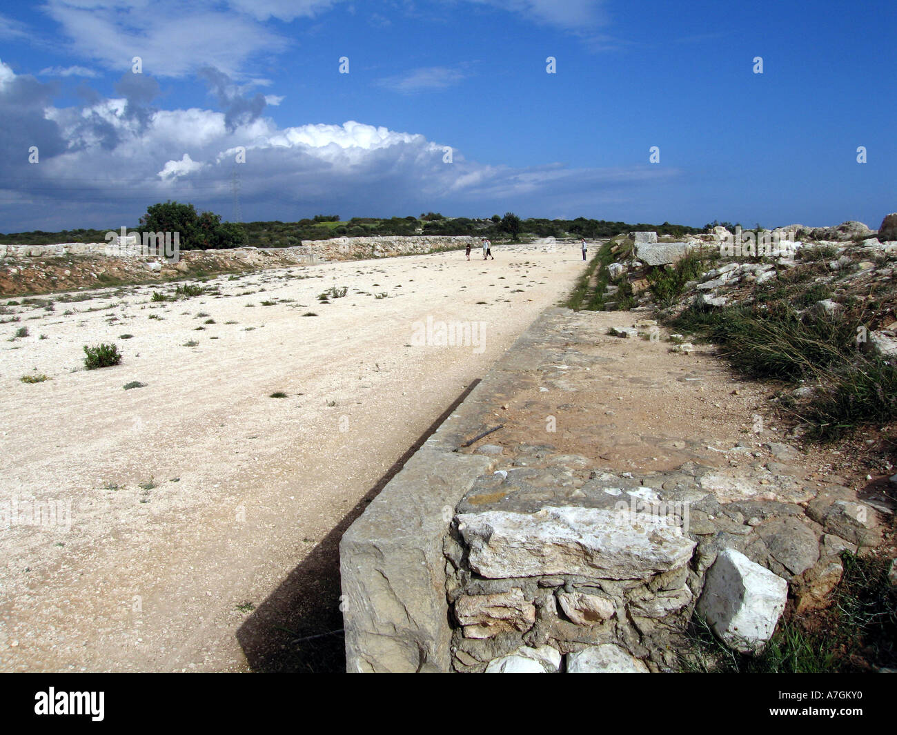 Roman Stadium at the Sanctuary of Apollon Ylatis in Cyprus Stock Photo