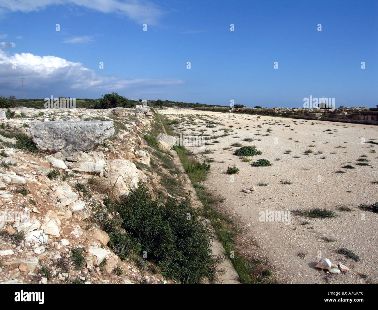 Roman Stadium at the Sanctuary of Apollon Ylatis in Cyprus Stock Photo