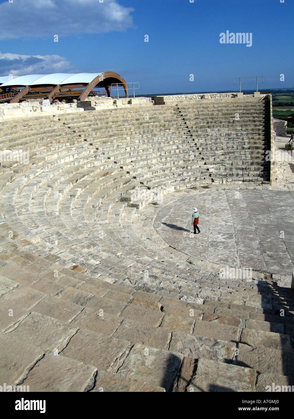 Ancient Ampitheatre in Kourion in Cyprus Stock Photo