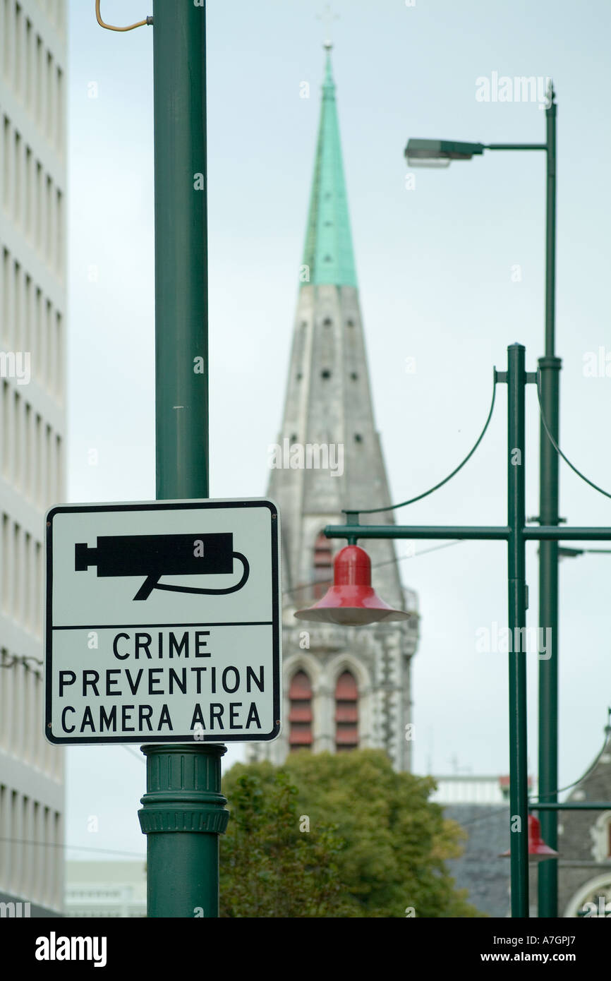 CCTV Sign, Christchurch, New Zealand Stock Photo Alamy
