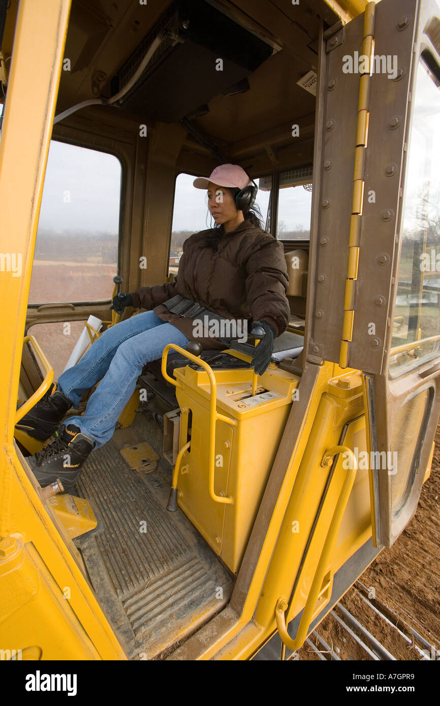 Female bulldozer operator Stock Photo: 6763768 Alamy