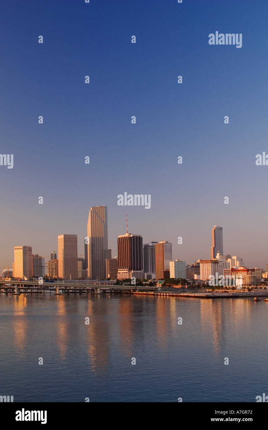 Miami, Florida skyline at sunrise. Stock Photo
