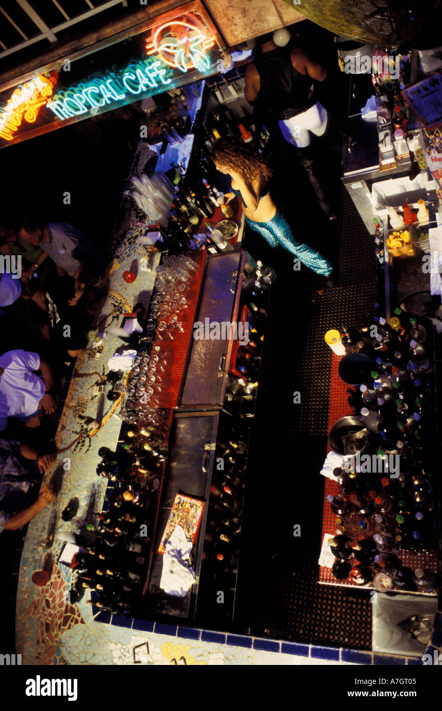 USA, FL, Miami, South Beach at night, Mangoes Club Stock Photo Alamy