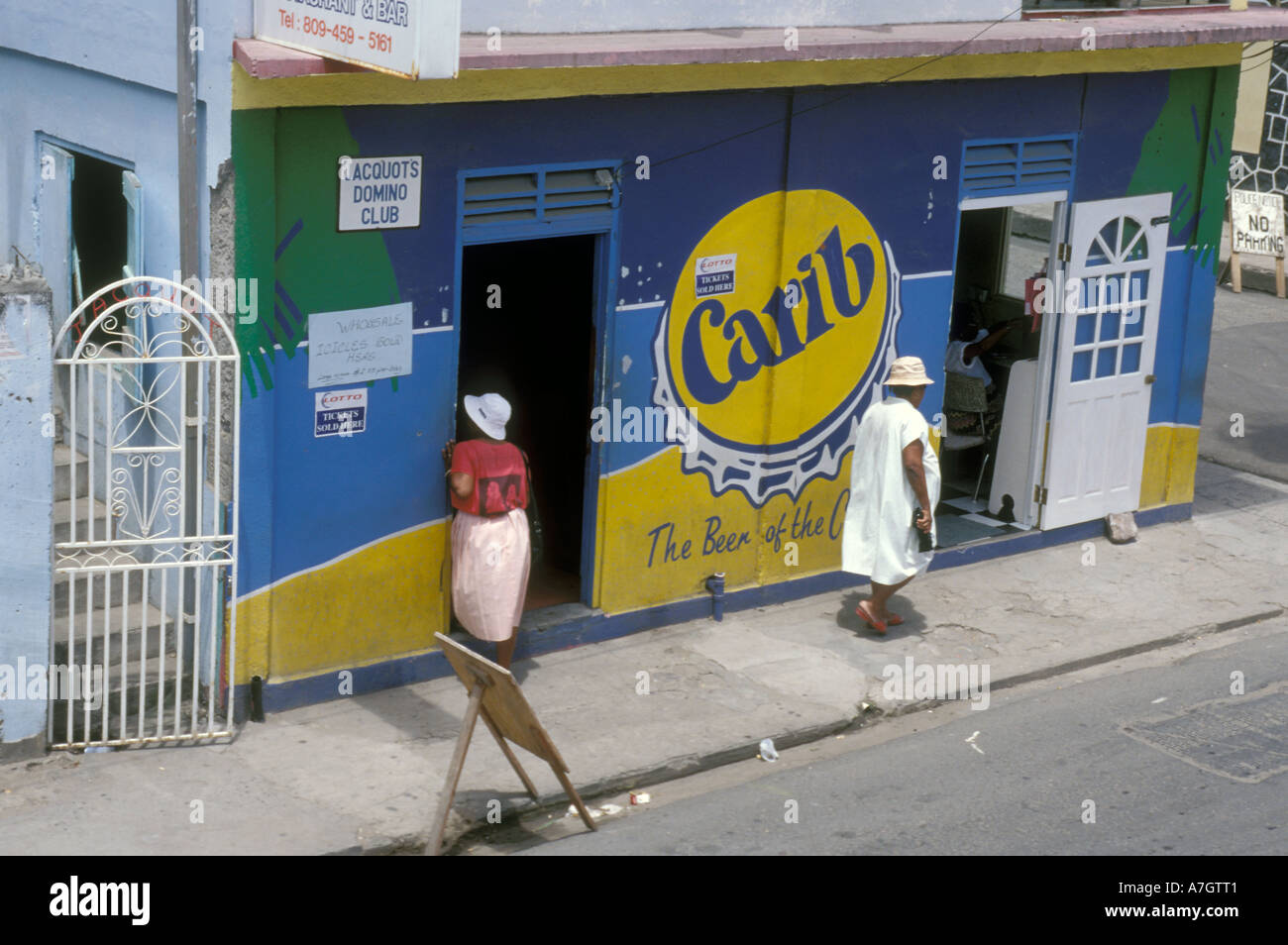 Street scene, Soufriere, St. Lucia Stock Photo - Alamy