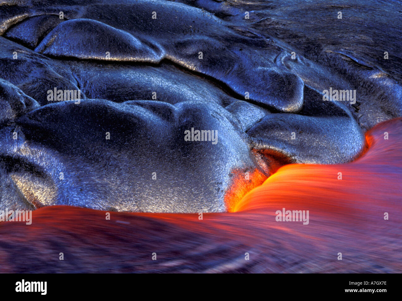 USA, Hawaii, Big Island, Kilauea, Volcanoes NP, Volcanic eruption Stock