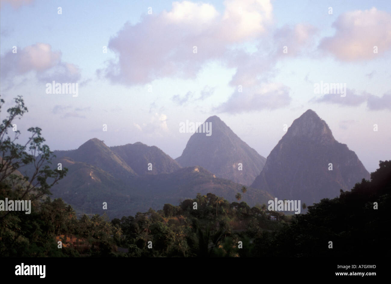 Les Pitons, St. Lucia Stock Photo Alamy