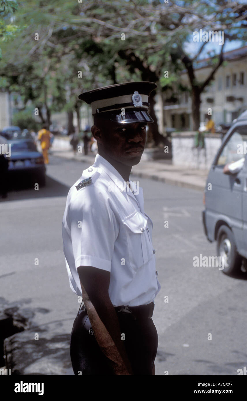 Police officer, Castries, St. Lucia Stock Photo Alamy