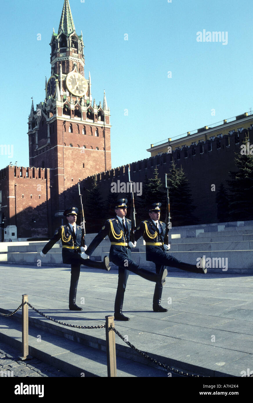 Changing the guard at Lenin's tomb Stock Photo