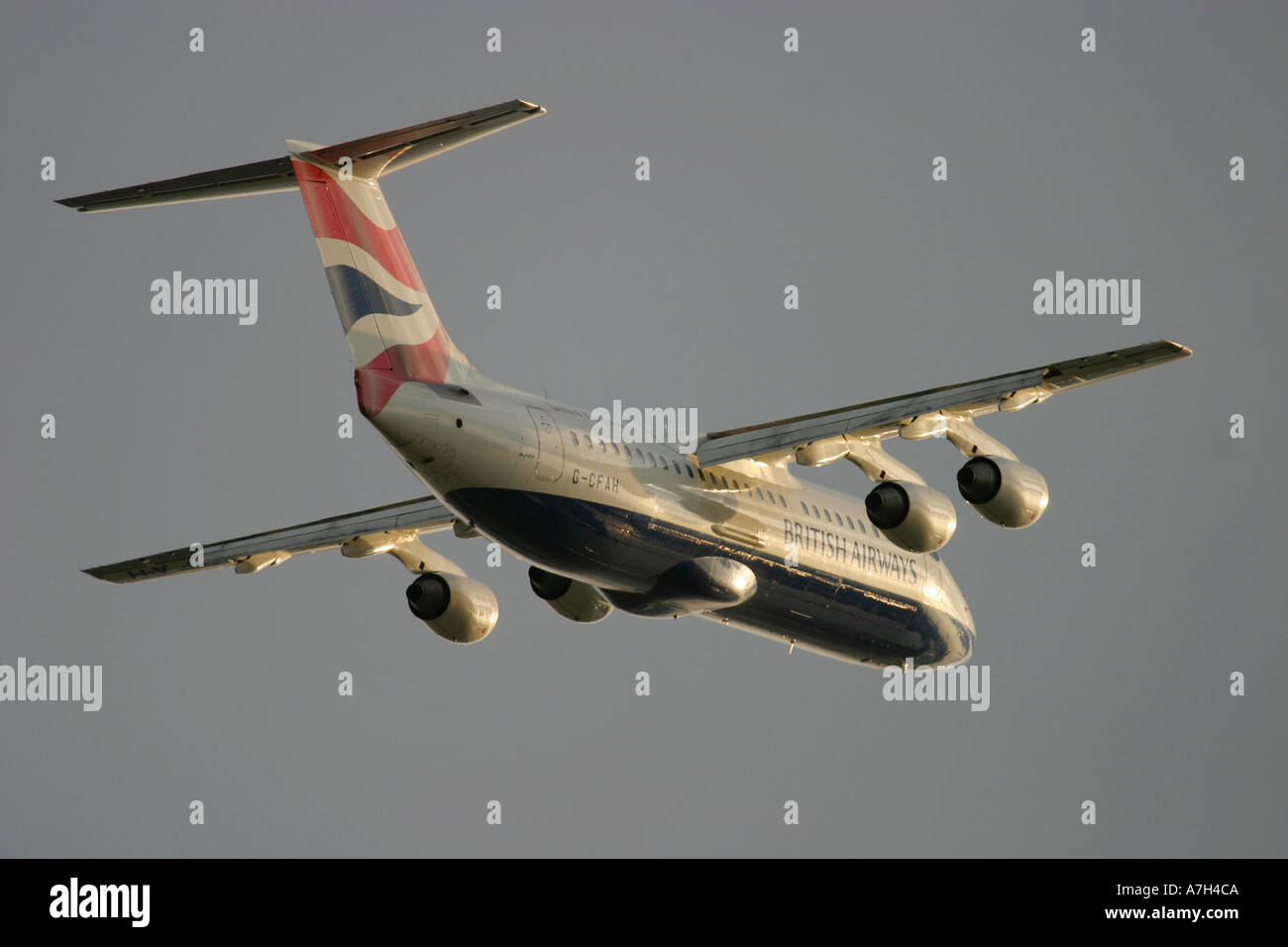 British Airways British Aerospace Avro RJ 100 146 RJ100 at London City Airport Stock Photo