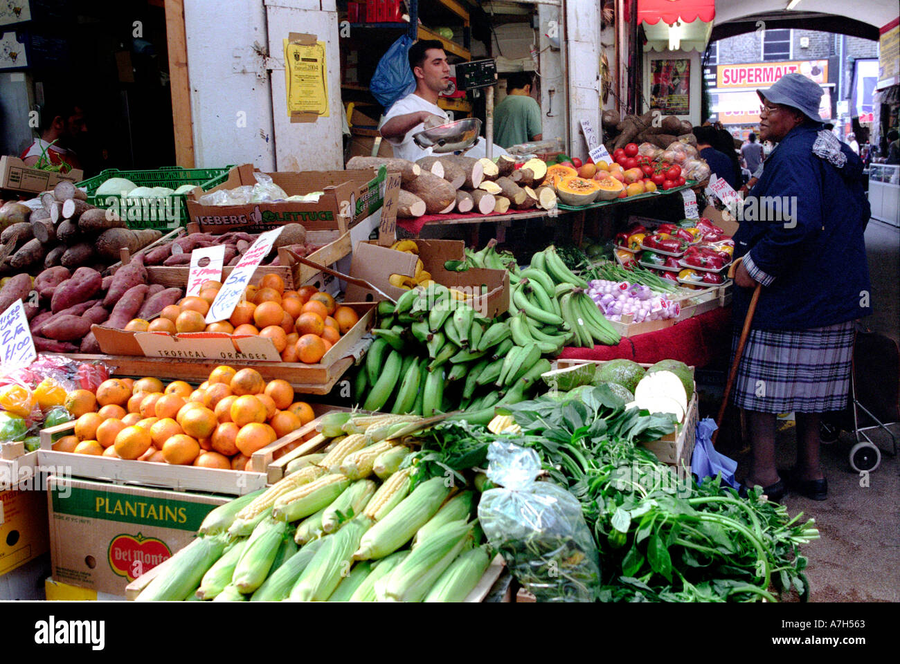 Brixton market in south London selling Caribbean exotic fruits and