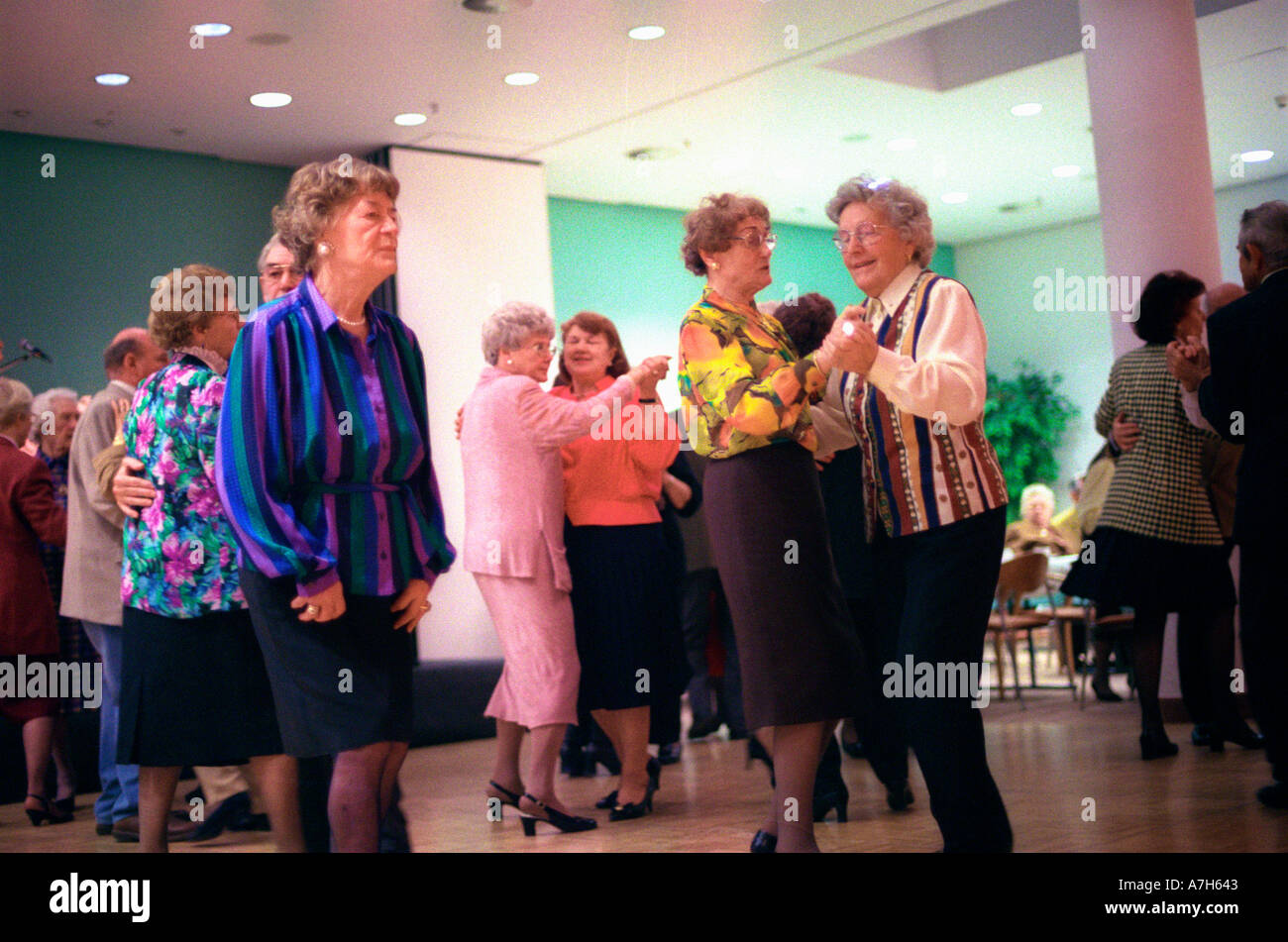 Older people at afternoon tea dance. Stock Photo