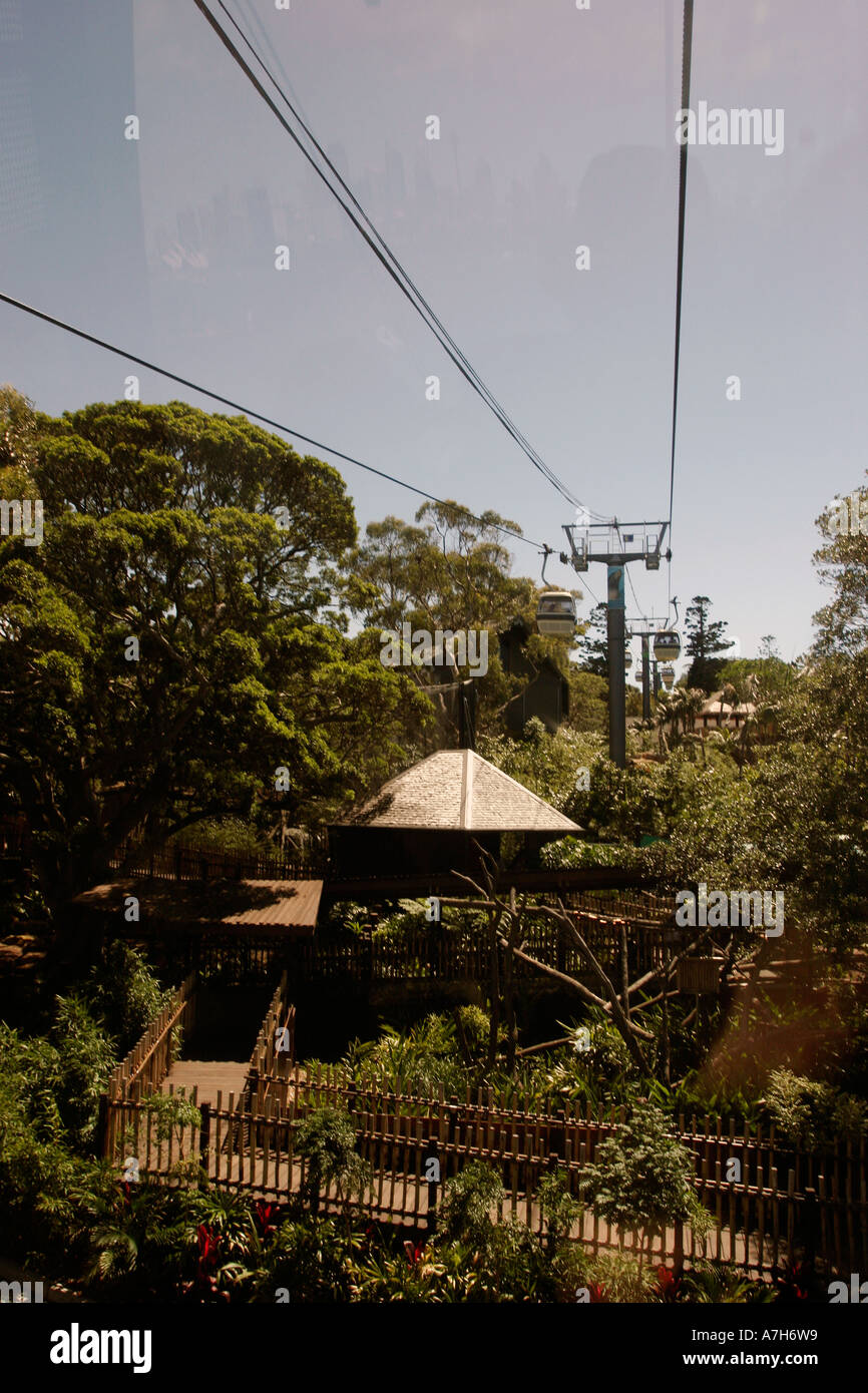 Cable car ride at Taronga zoo, New South Wales Australia Stock Photo