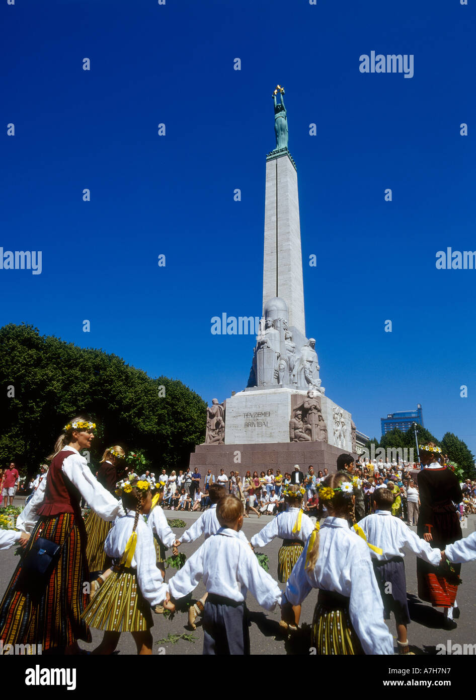 Riga, Latvian Freedom Monument Stock Photo - Alamy