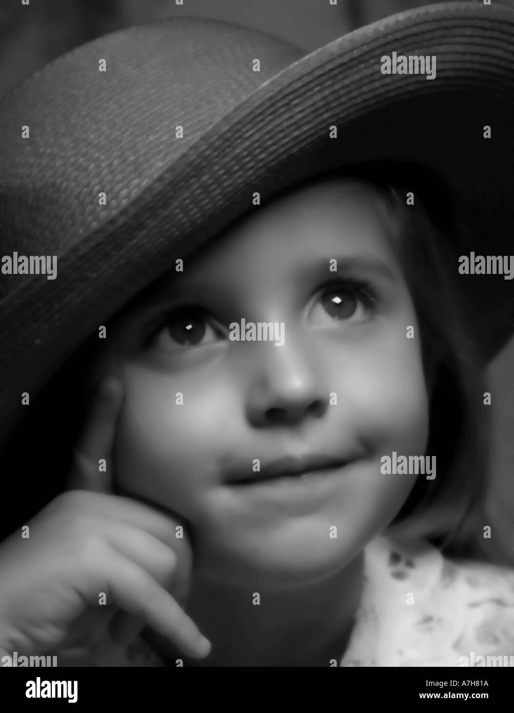 Little cute girl six years Black and White Stock Photos & Images - Alamy