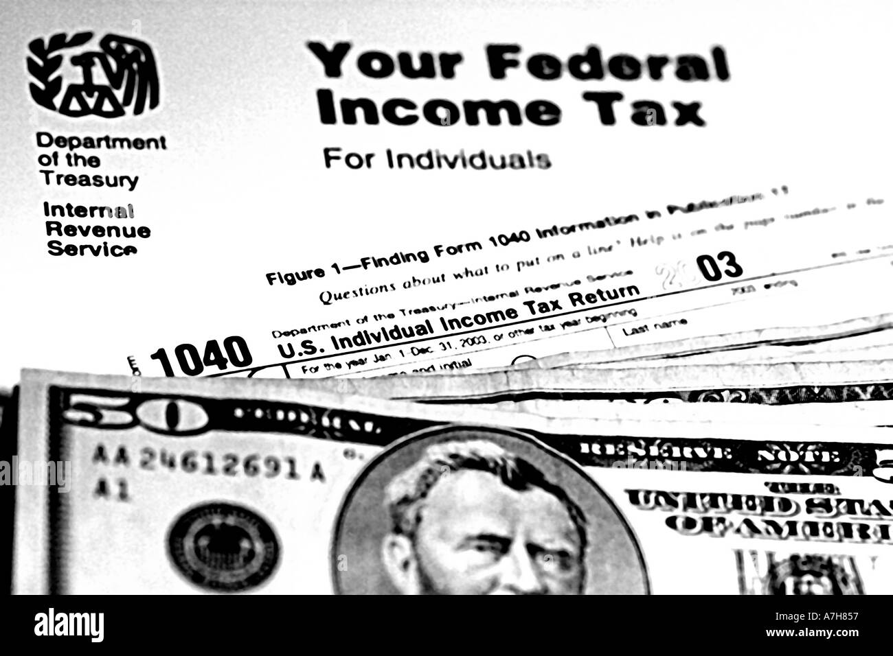 IRS Tax Form and Money Stock Photo Alamy