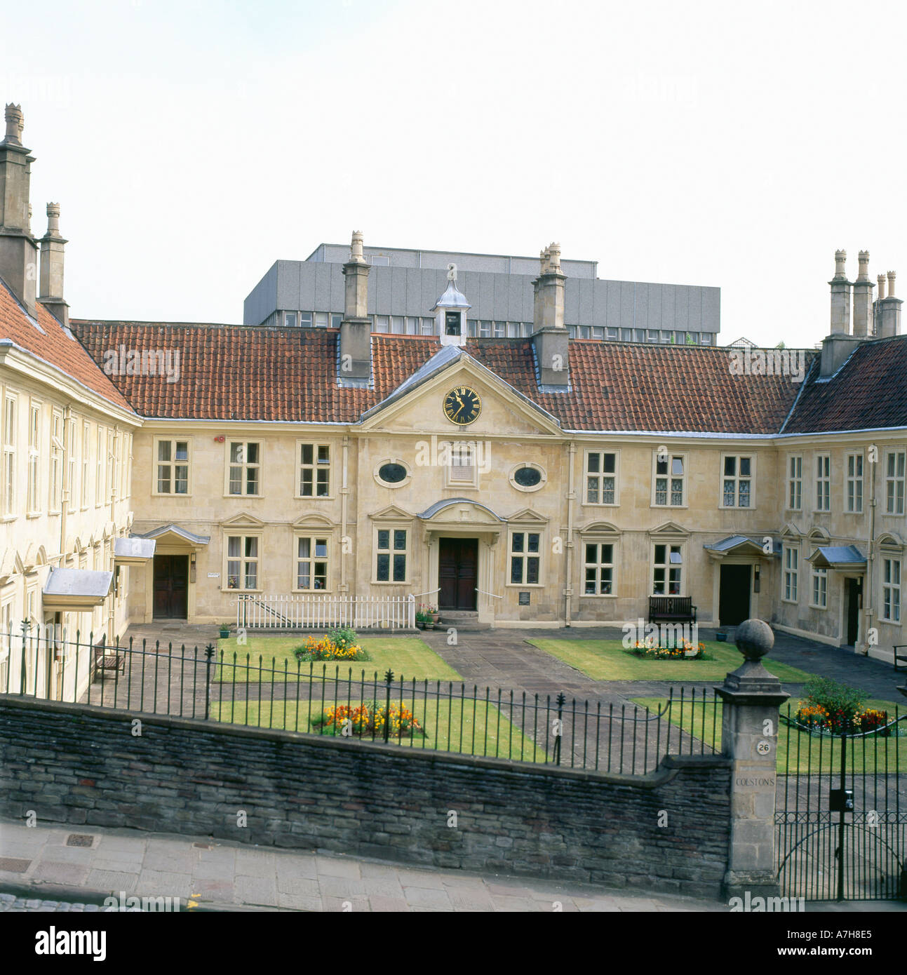 Exterior view of Old Peoples Home Foster's Almshouses on Colston Street in Bristol England UK  KATHY DEWITT Stock Photo