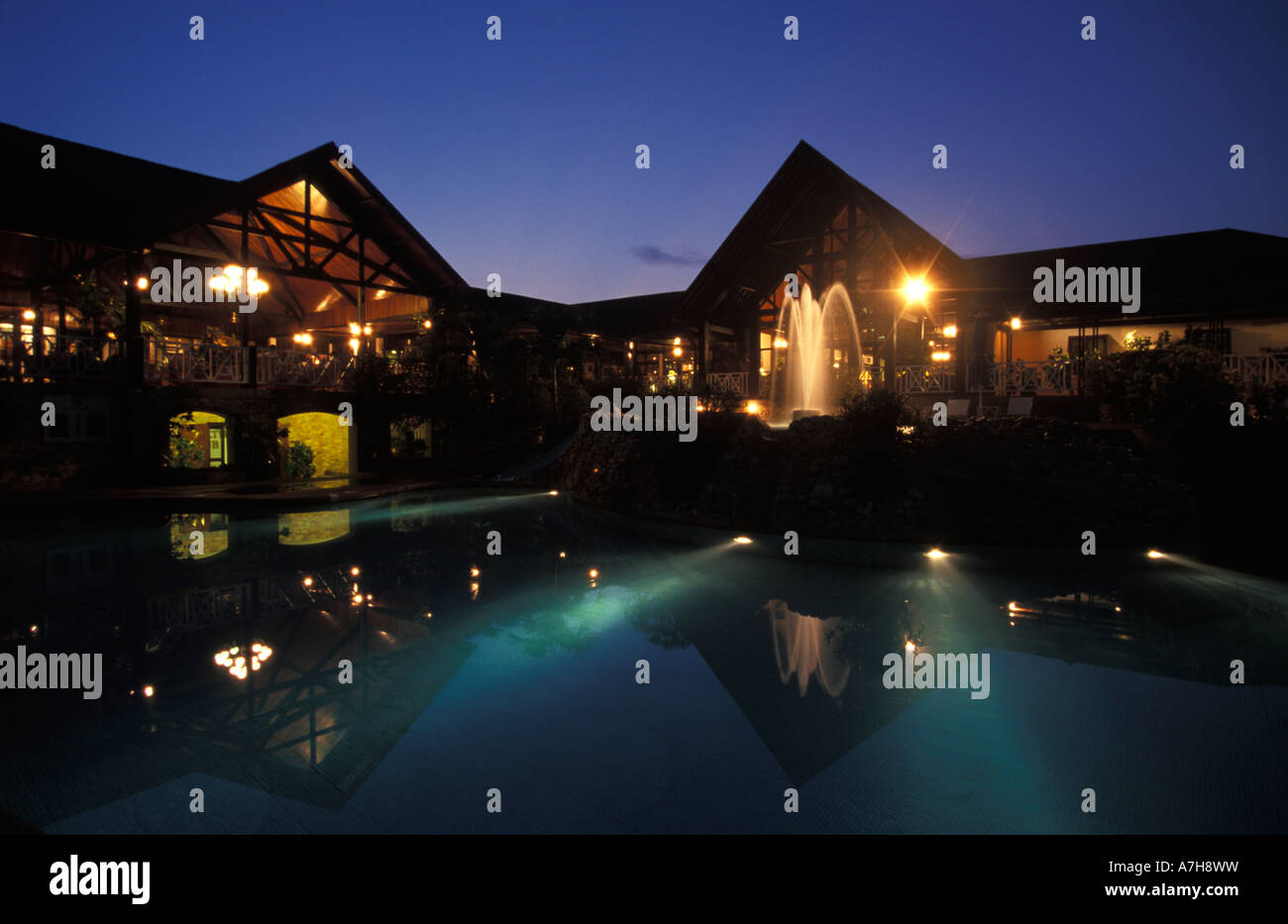 Labadi Beach Hotel swimming pool at night, Accra, Ghana Stock Photo Alamy