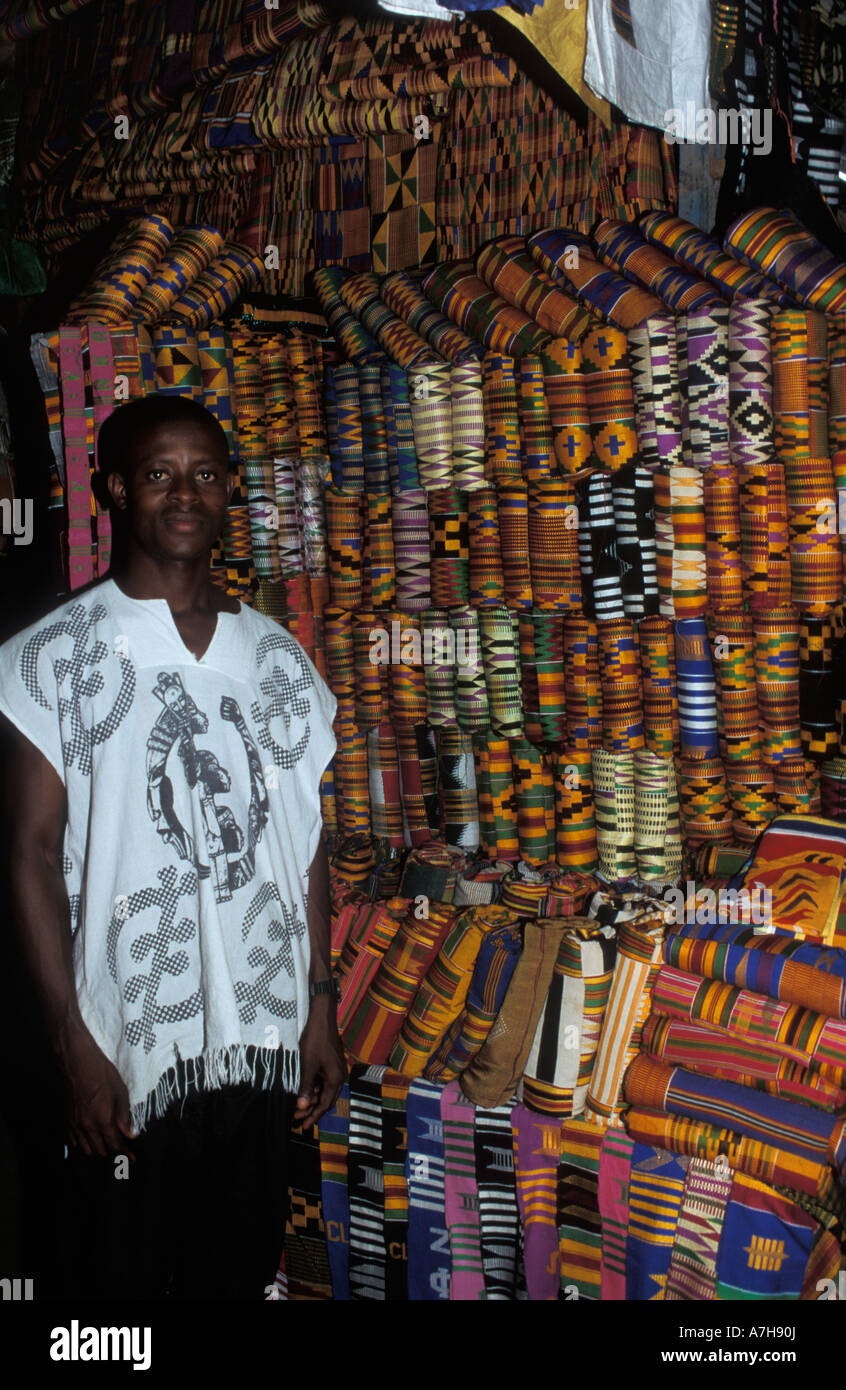 Kente cloth for sale at the National Cultural Centre, Accra, Ghana