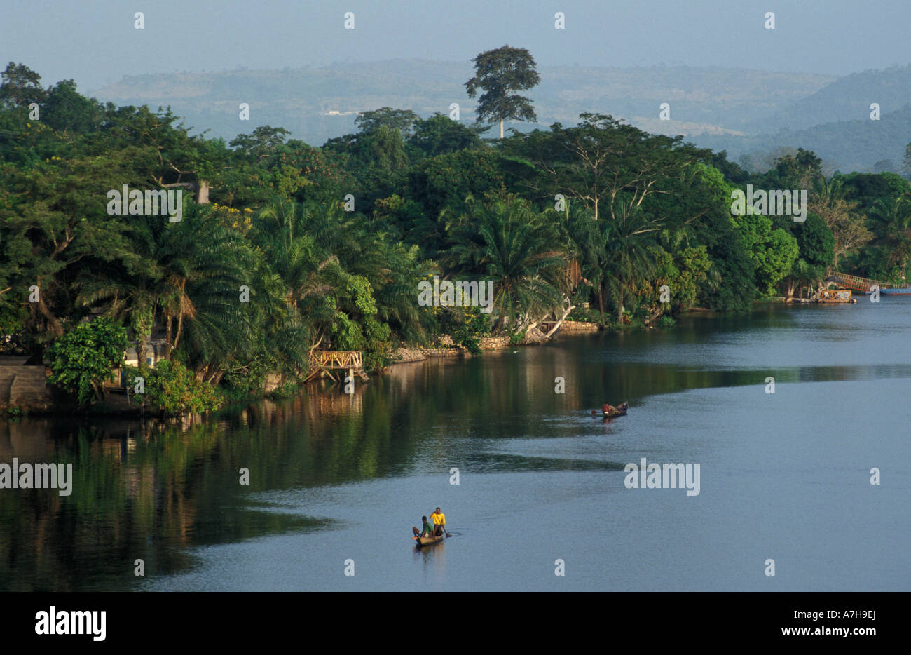 Dugout canoe on the Volta river, Akosombo, Ghana Stock Photo Alamy