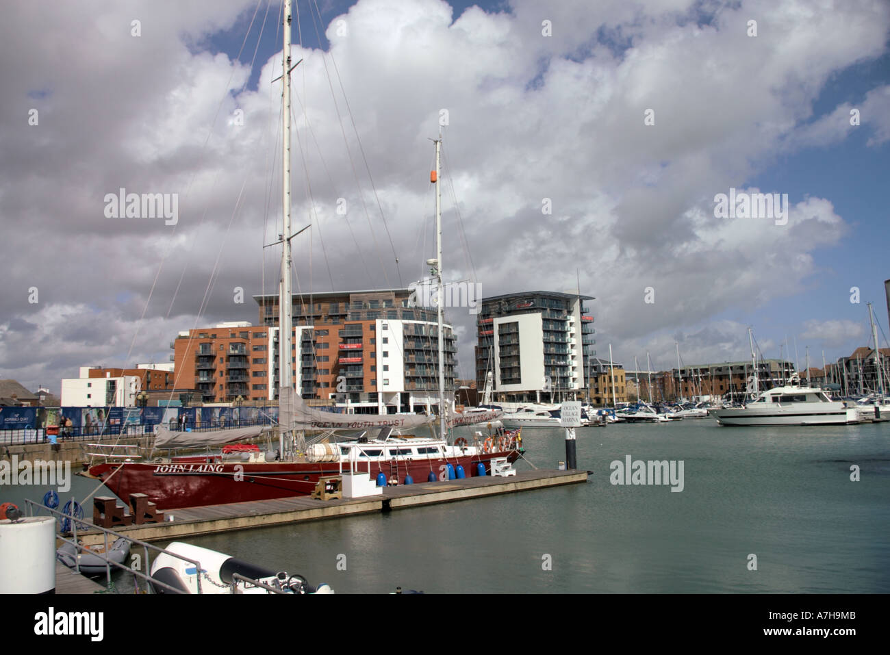 modern property development the Ocean Village Marina Southampton Stock