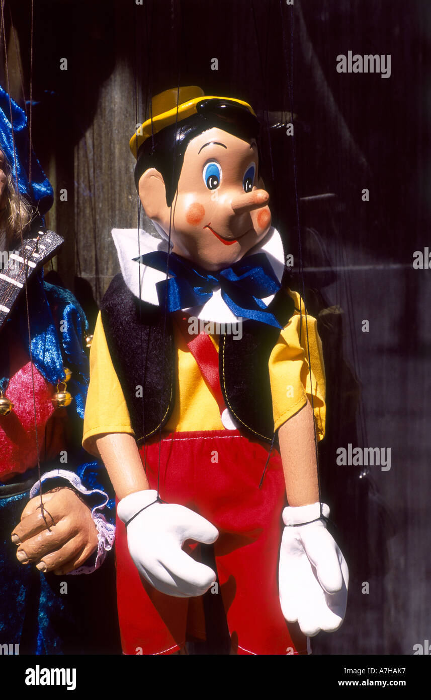 Prague,  Pinocchio Puppet Stock Photo