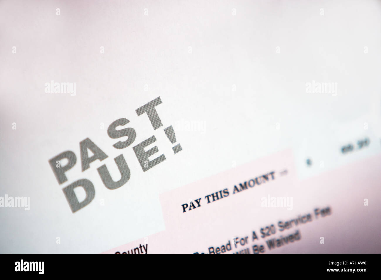 PAST DUE NOTICE Stock Photo