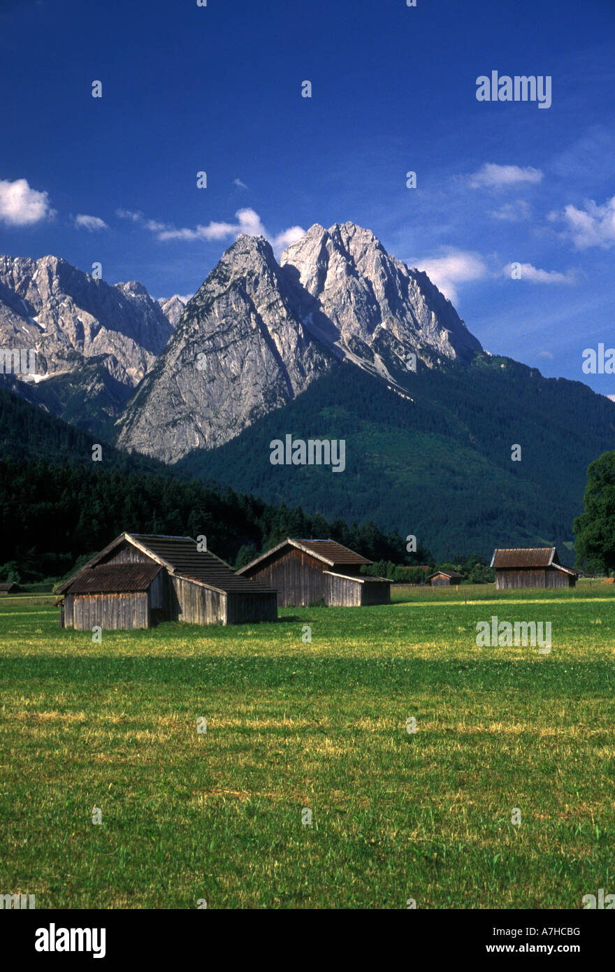 Wetterstein Range, Bavarian Alps, view from town of Stock Photo 11842563 Alamy