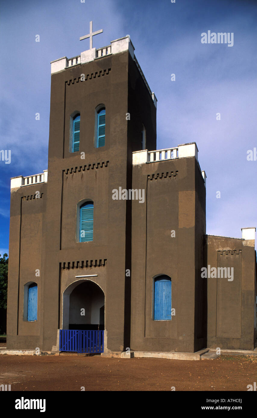 Cathedral of Our Lady of the Seven Sorrows, built in 1919, Navrongo, Upper East region, Ghana Stock Photo