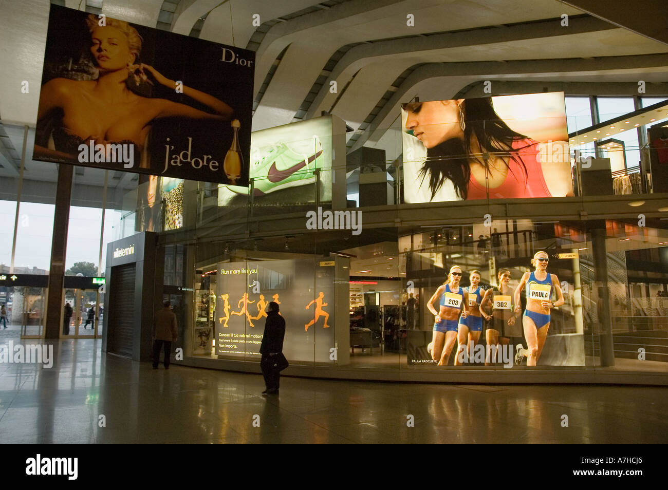Large advertisements for Nike and Dior in Rome Termini station Stock Photo  - Alamy
