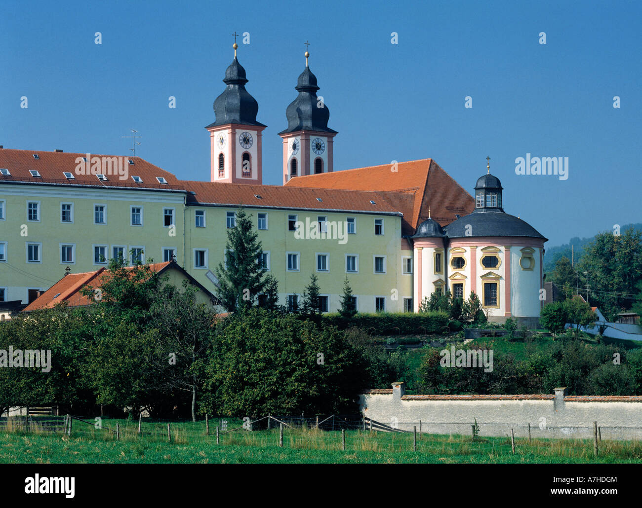 Franziskanerinnenkloster Au am Inn, Gars am Inn-Au am Inn, Oberbayern, Bayern Stock Photo