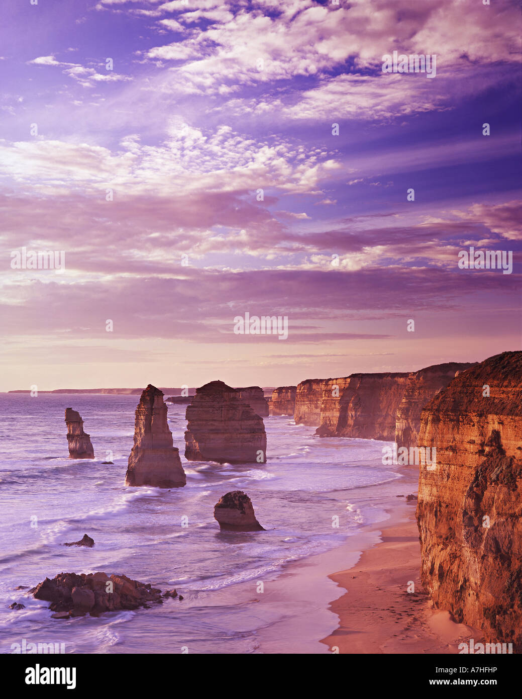 The Twelve Apostles at dusk Port Campbell National Park Victoria