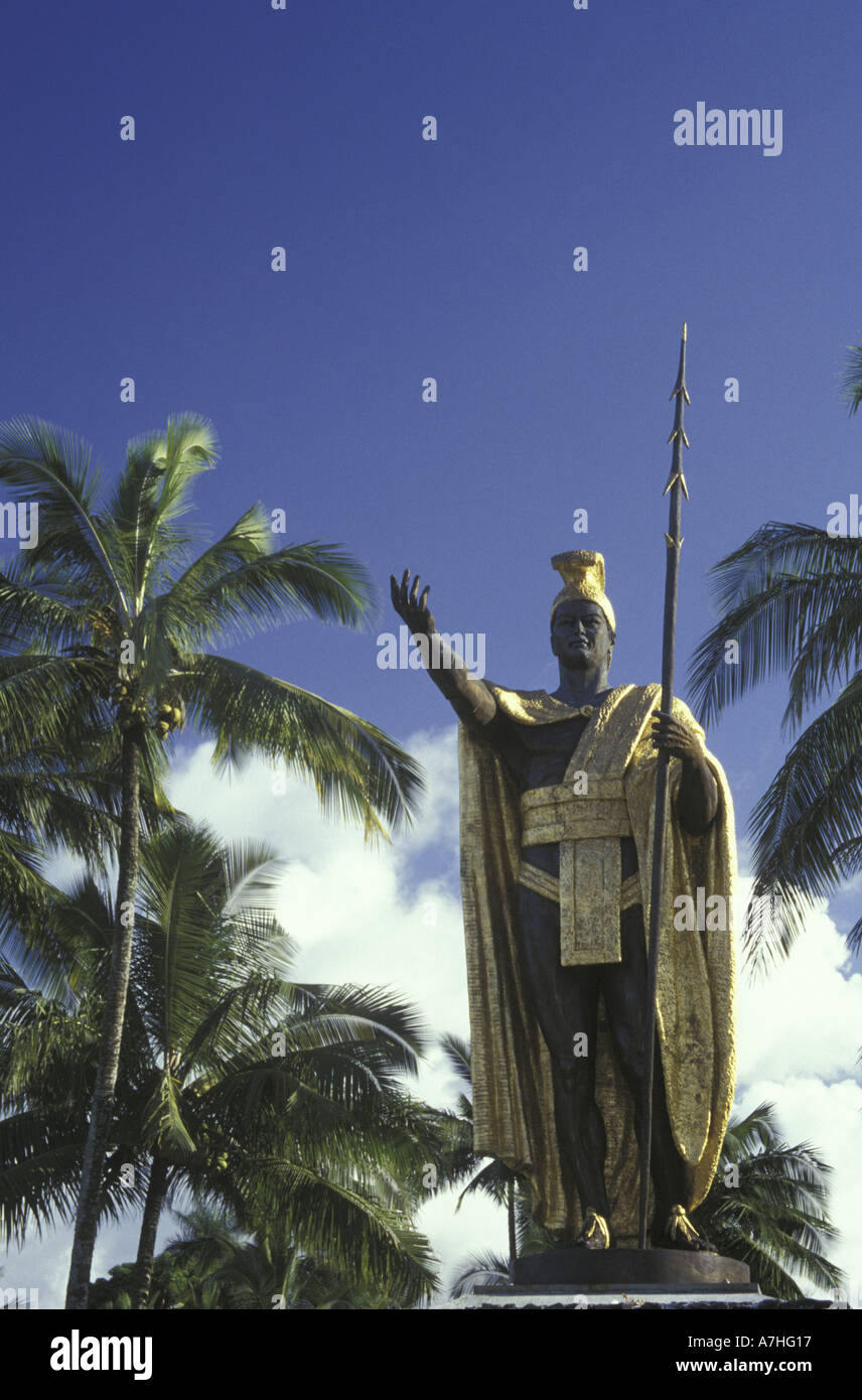 N.A., USA, Hawaii, Big Island, Hilo, Statue of King Kamehameha the Great (1758-1819), 1st ruler of the Hawaiian Islands Stock Photo