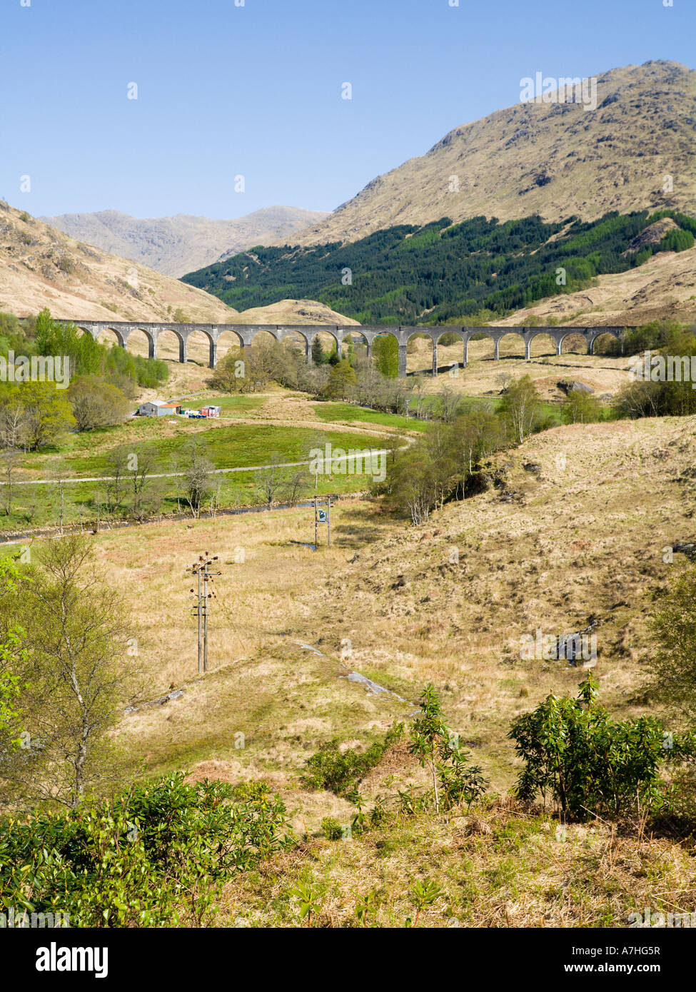 View of the Glenfinnan railway viaduct Highlands Scotland Stock Photo