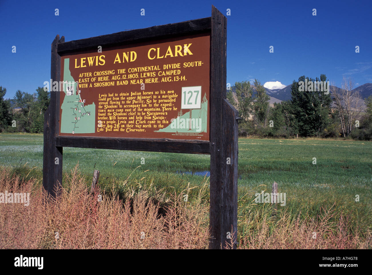 USA, Lewis and Clark Trail, Idaho, Hwy 28 near Salmon, Lewis and Clark