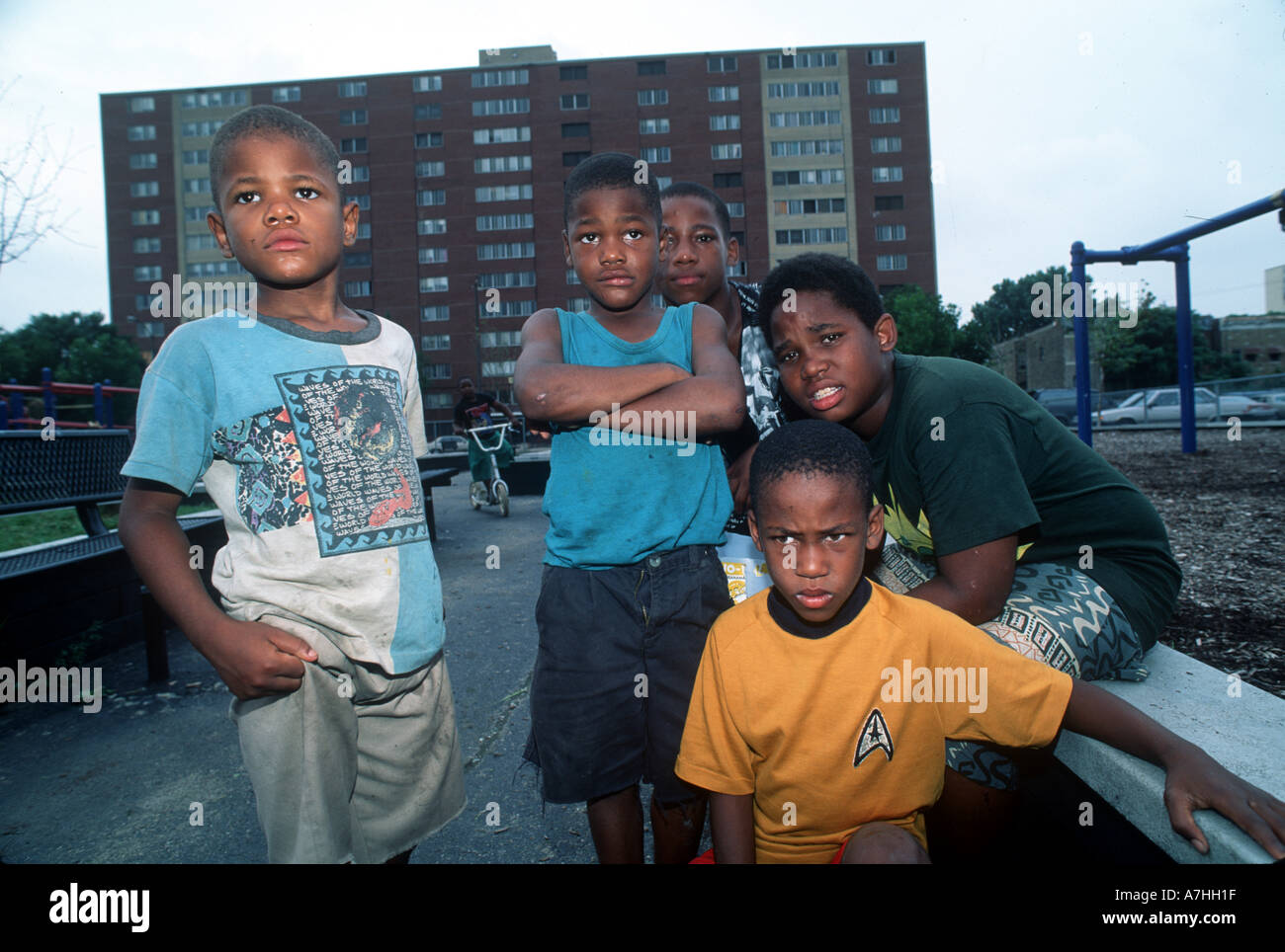 Children in notorious public housing project of Rockwell Gardens Stock