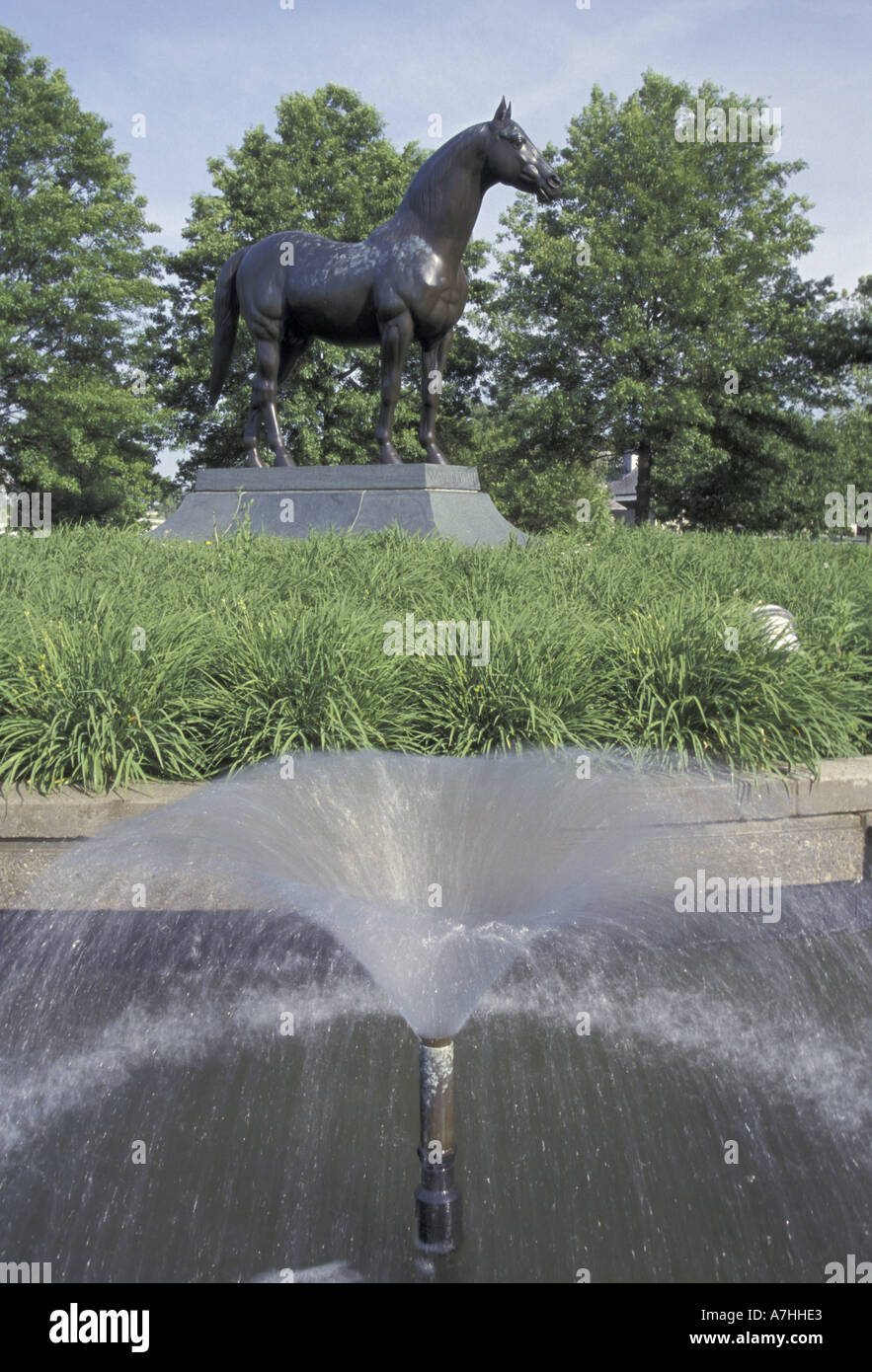 NA, USA, Kentucky, Lexington. Man O War Monument, Kentucky Horse Park Stock Photo
