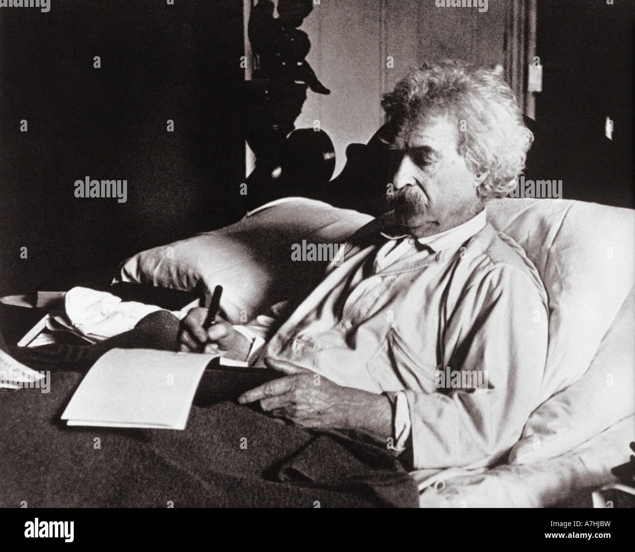 MARK TWAIN American writer most famous for the Huckleberry Finn and Tom Sawyer novels Stock Photo