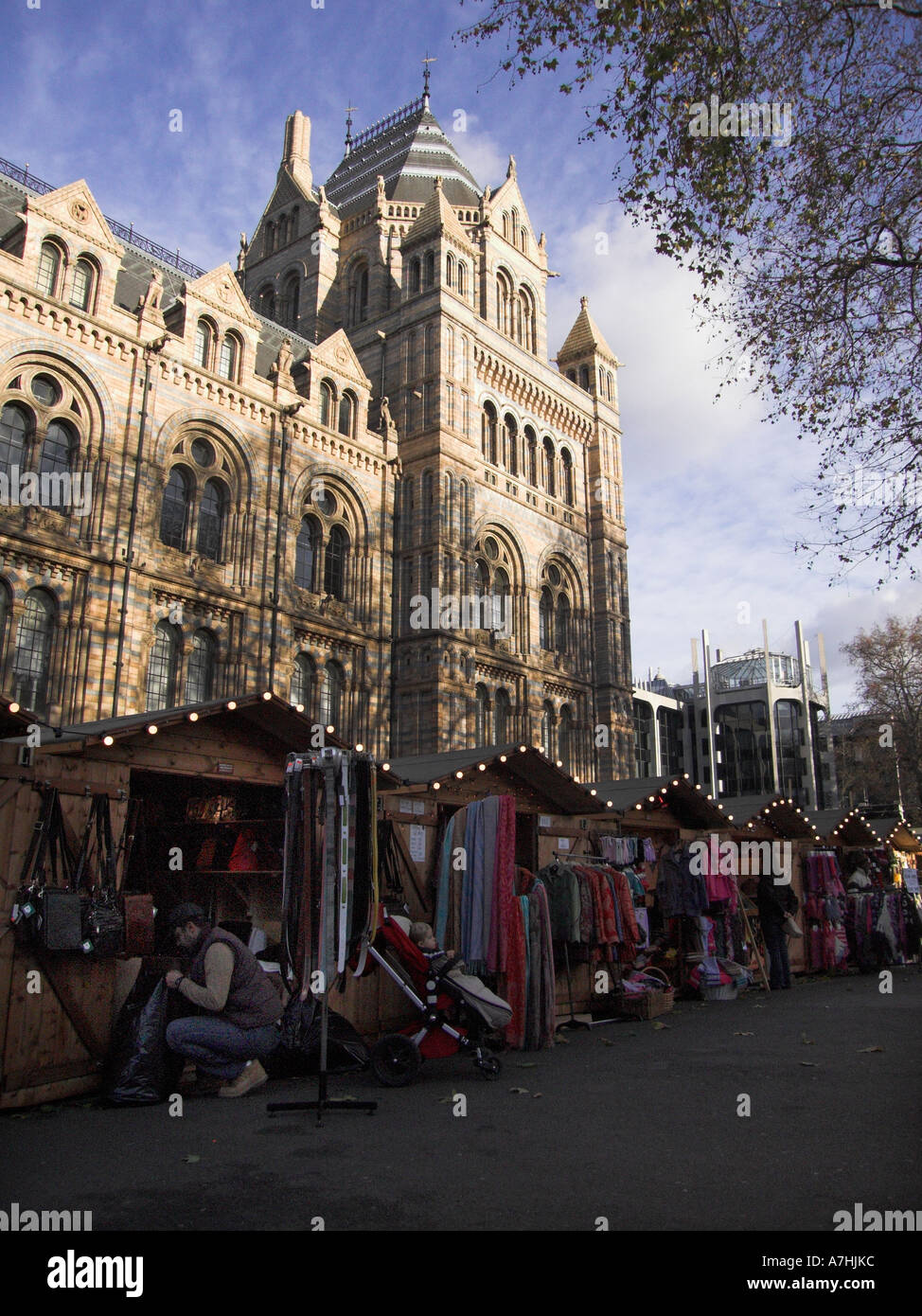 Natural History Museum with Christmas market Stock Photo Alamy
