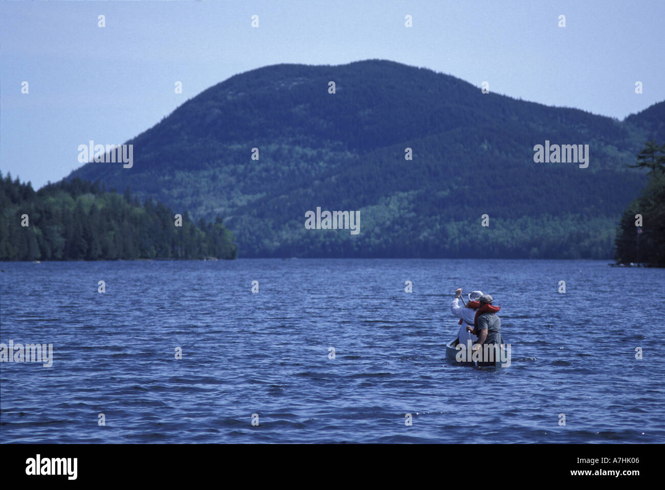 North America, US, ME, Canoeing. Long PondNorth End. Mansell Mountain