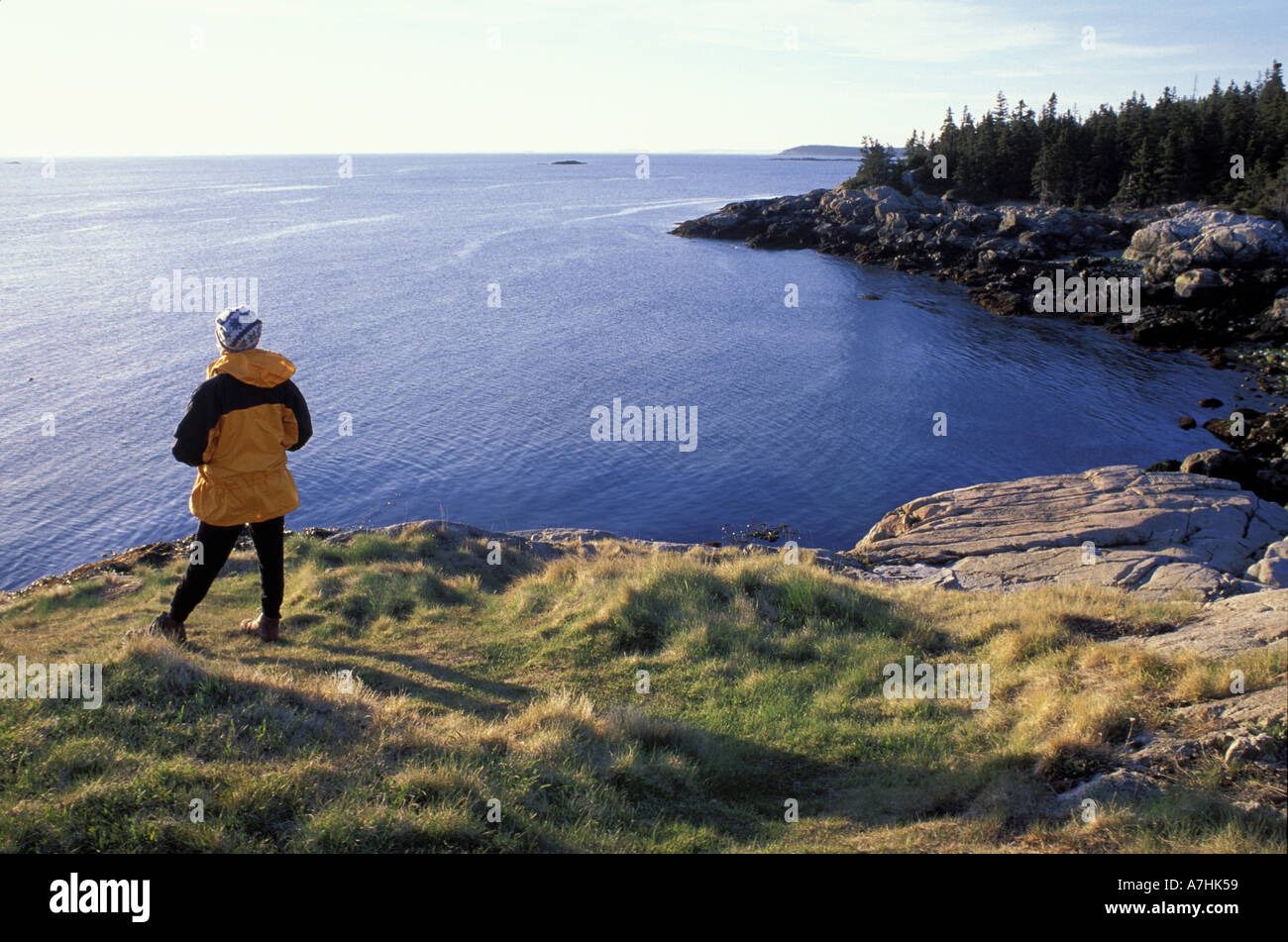 North America, US, ME, Isle Au Haut. Ebens Head. Penobscot Bay. (MR) Stock Photo