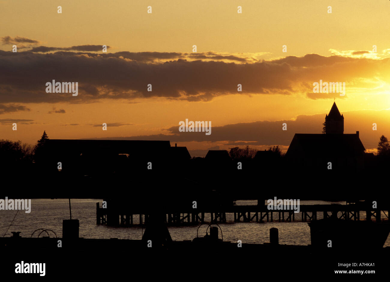 North America, US, ME, The fishing village of Jonesport, Maine enjoys a