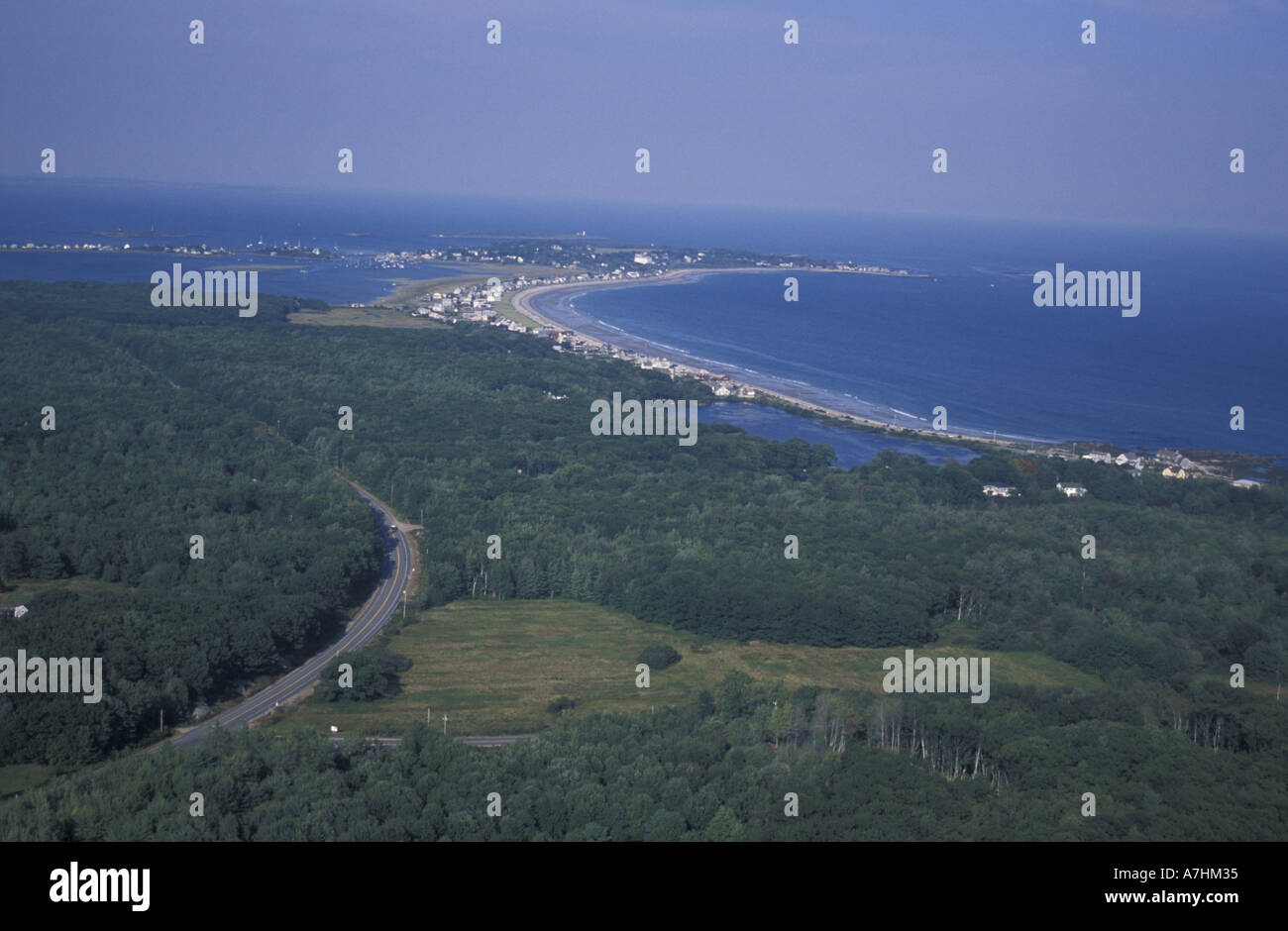 Good Fortune Rocks North America, US, ME, The Grose Property at Fortunes Rocks. Aerial ...